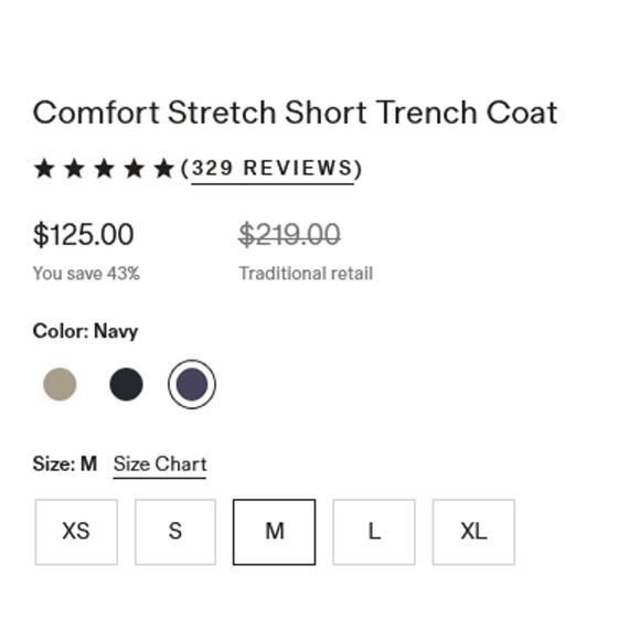 Quince Women Comfort Stretch Short Trench Coat Size M NWT - Picture 7 of 7